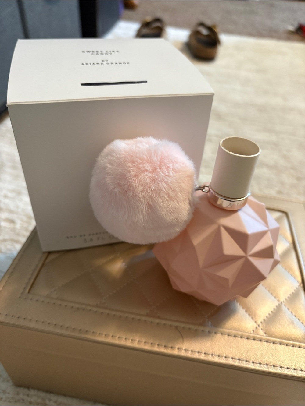 Ariana Grande Pink Faceted Perfume Bottle with Pom